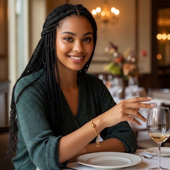Elegant 18K Gold Plated Beaded Adjustable Bracelet | Minimalist Dainty Chic - Picture 7 of 15